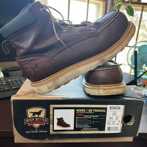 Irish Setter Men's Dark Brown Leather Boots, men's 11